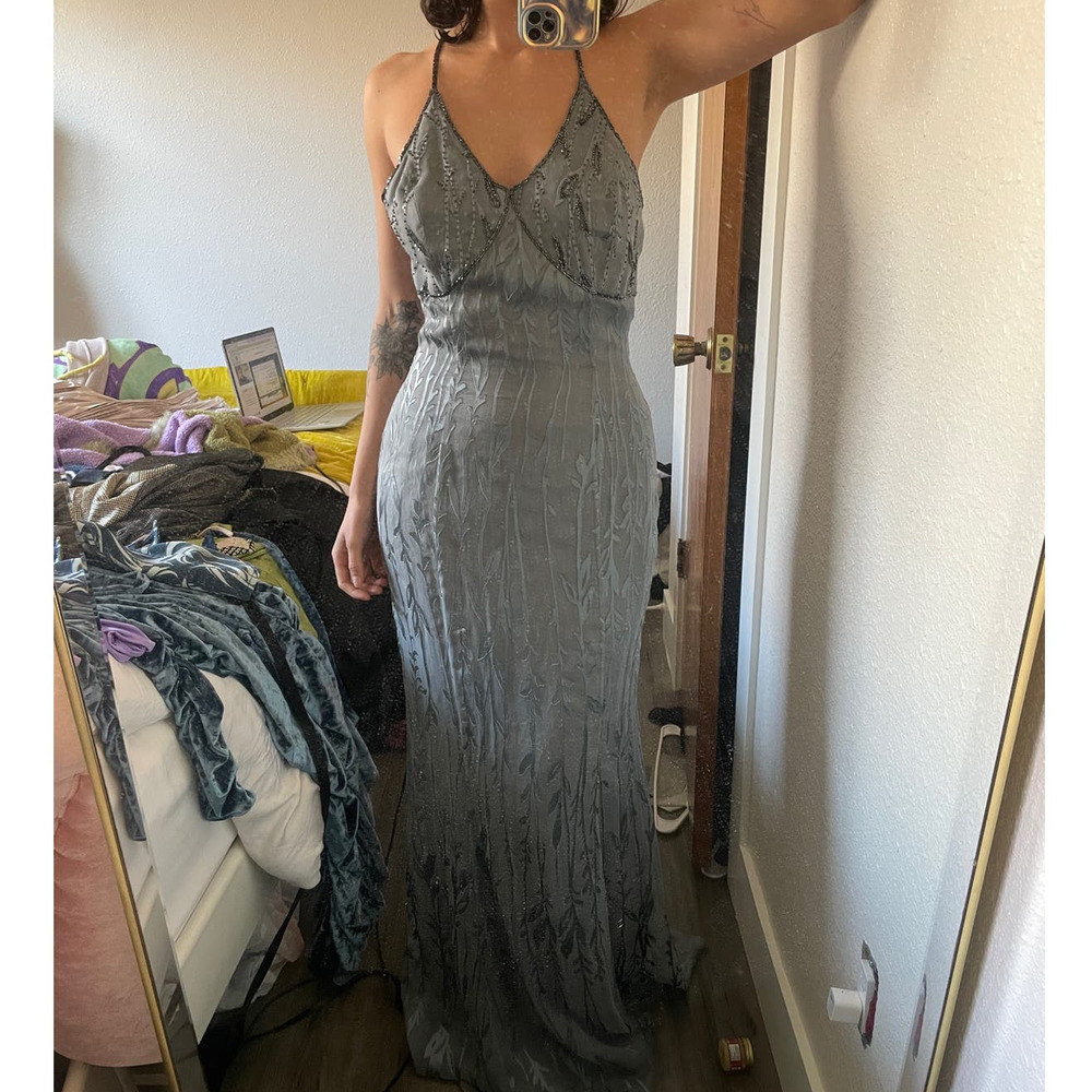 Vintage Grey Beaded Dress